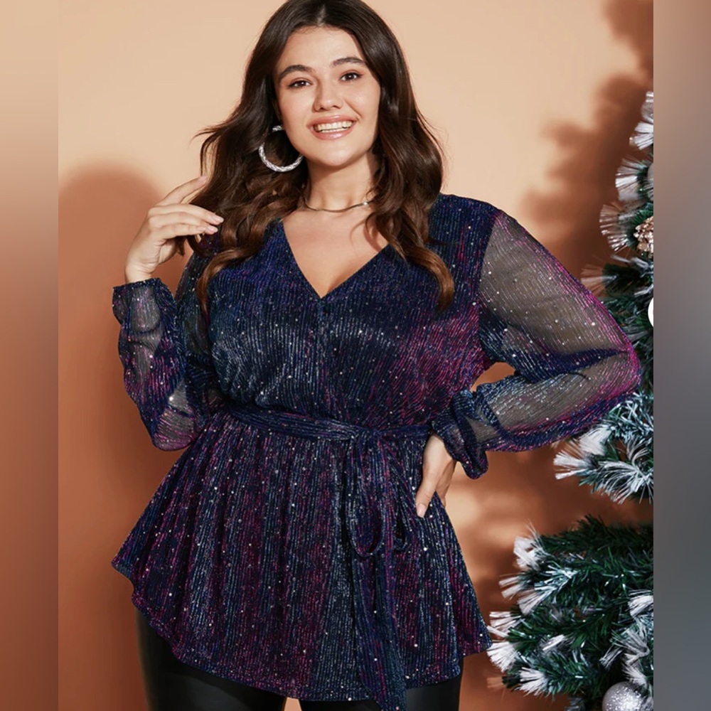 NWT BloomChic sparkly glitter blouse size 10